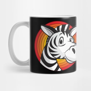 Zebra looking out of a sunset circle Mug